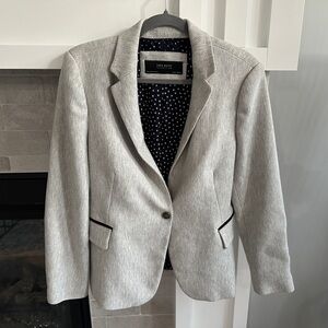 Zara light grey blazer with patch elbows| size XL